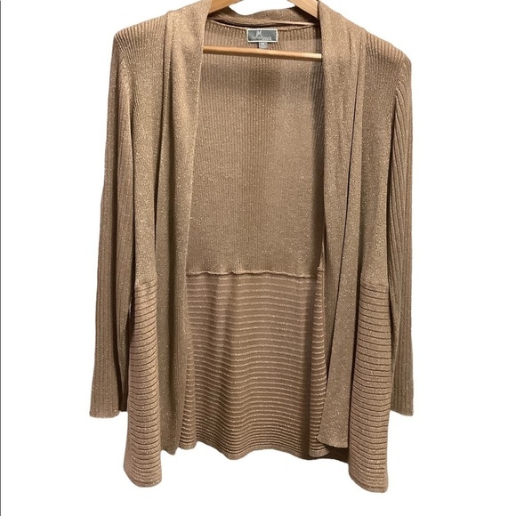 JM collection golden open cardigan size 12W (0X) - Picture 6 of 11